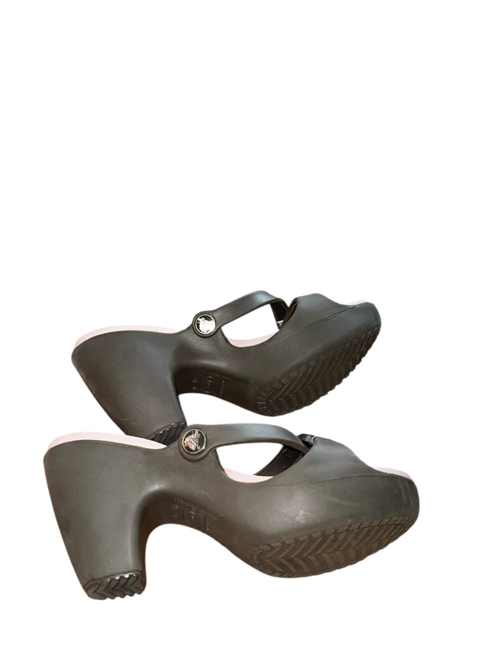 CROCS Pink & Grey Women's Platform Wedge Sandals - Picture 2 of 6